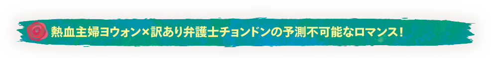 熱血主婦ヨウォン×訳あり弁護士チョンドンの予測不可能なロマンス！