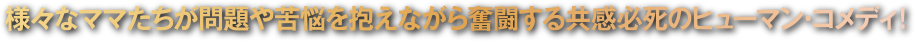 様々なママたちが問題や苦悩を抱えながら奮闘する共感必死のヒューマン・コメディ！